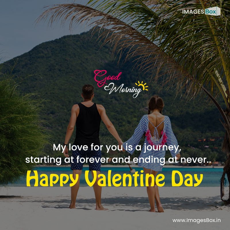 Valentines day good morning - portrait pretty romantic couple having fun tropical islands 2023