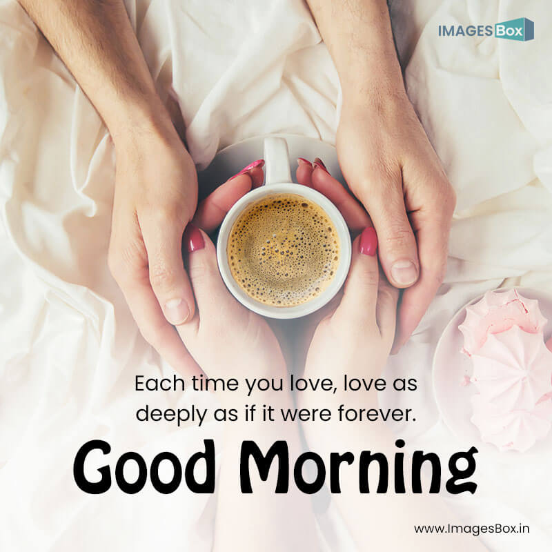 Good morning couple - coffee bed selective focus love drink 2023