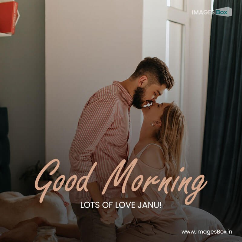 Good morning jaan - breakfast bed couple holds hands kisses looking each other 2023