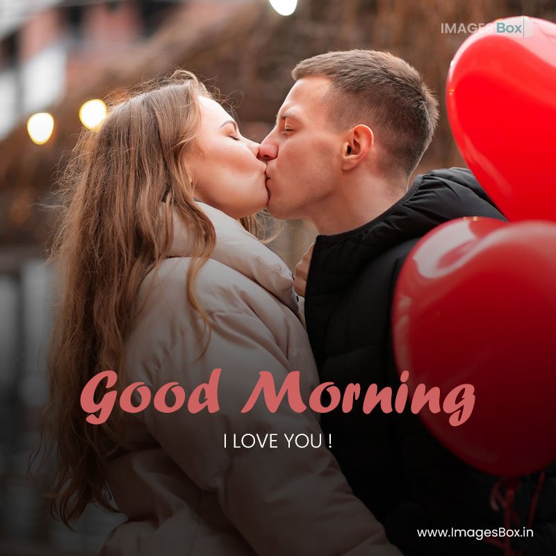 Romantic kiss good morning - man kisses charming girl two people stand kiss each other young couple happily spending time 2023