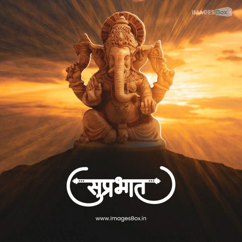 Good morning god hindi-lord ganesha sculpture sun light background (1) 2023