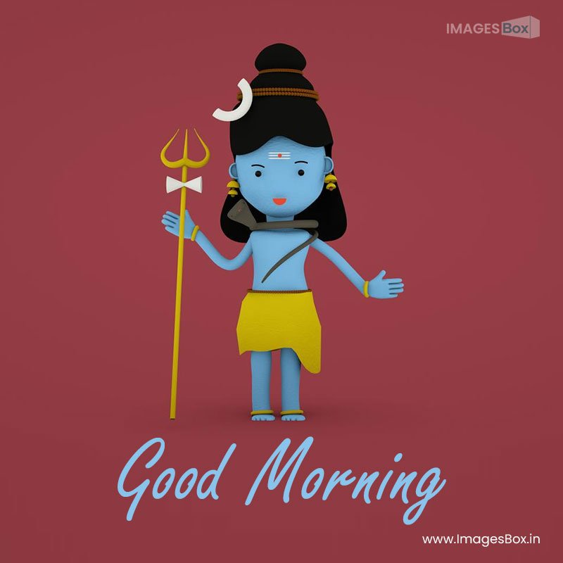 Good morning god-shiva shivratri images god shiva 3d illustration cute shiva cartoon image 2023