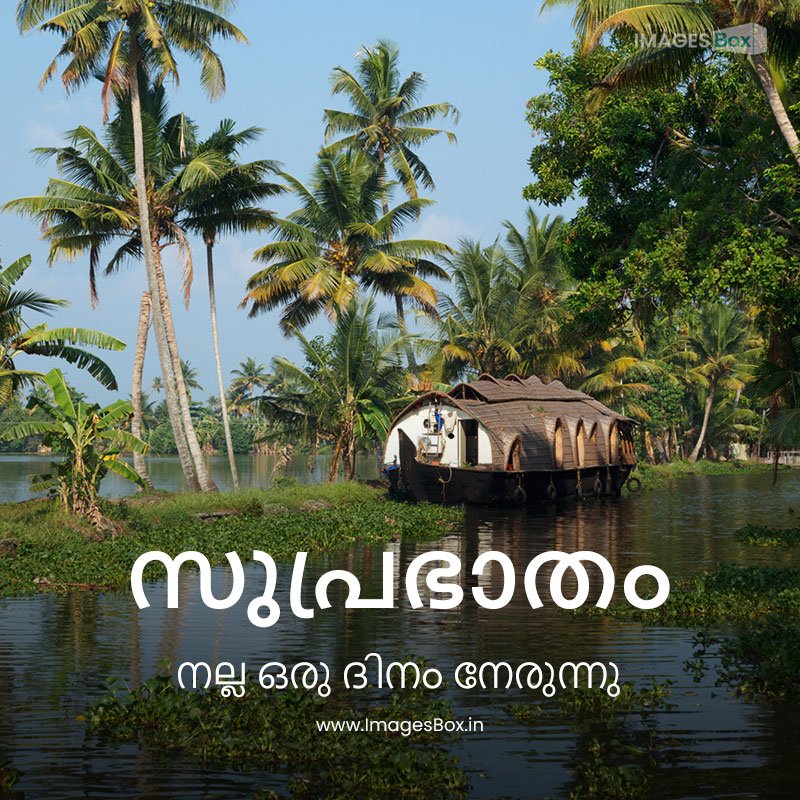Malayalam good morning-houseboat kerala backwaters india new 2023