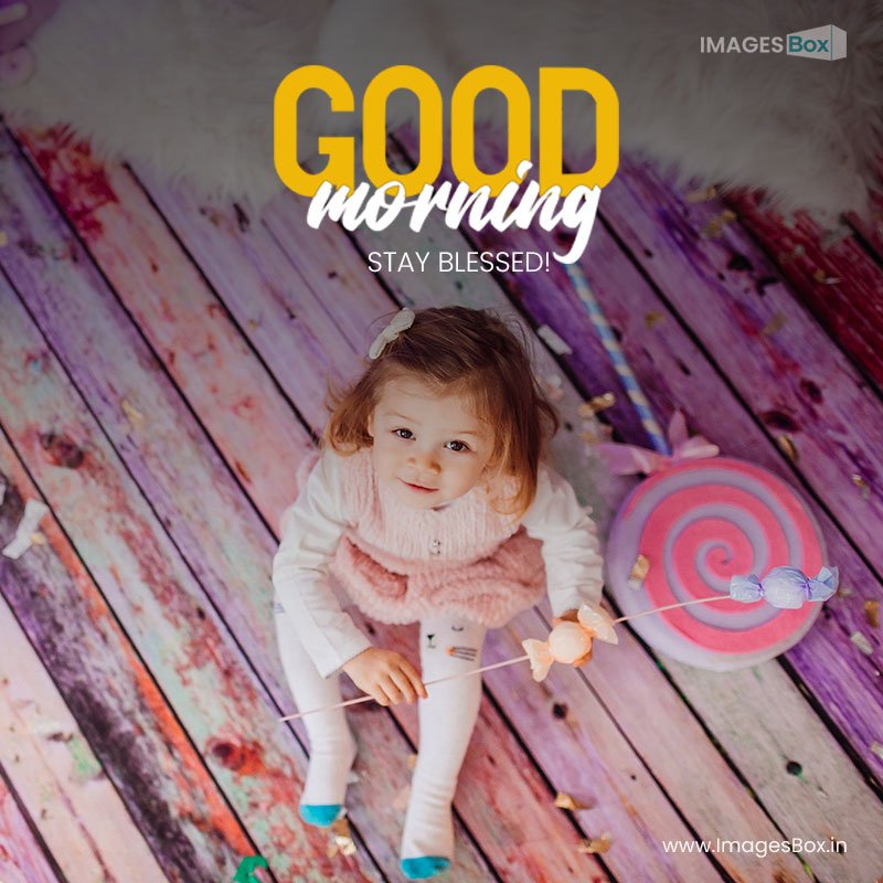 charming little girl sits pink floor among soft toys-child good morning 2023