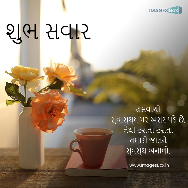 good morning gujarati-pastel pink cup with rose flower books outdoor 2023