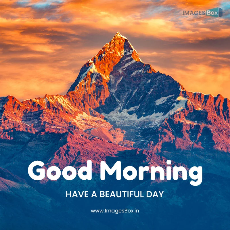 good morning mountain-beautifull cloudy sunrise mountains with snow ridge fron himalaya view point pokhara nepal 2023