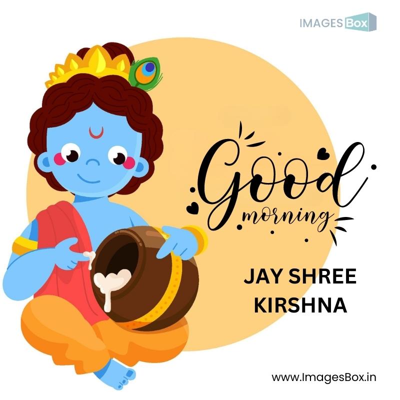 Lord kirshna with mixed background jay shree krishna good morning images Jay Shree Krishna Good Morning Images