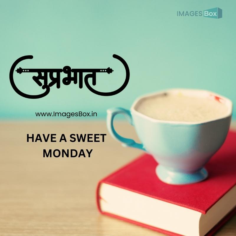 Red book with coffee monday good morning images in hindi Monday Good Morning Images in Hindi