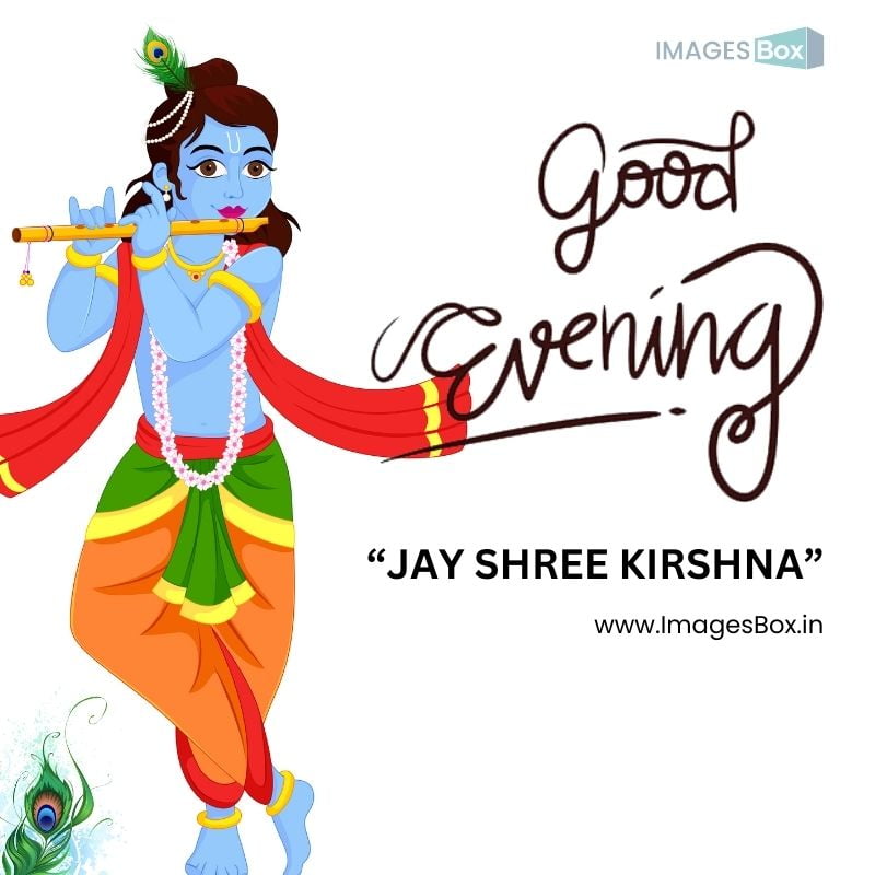 Background white with kirshna-good evening krishna images