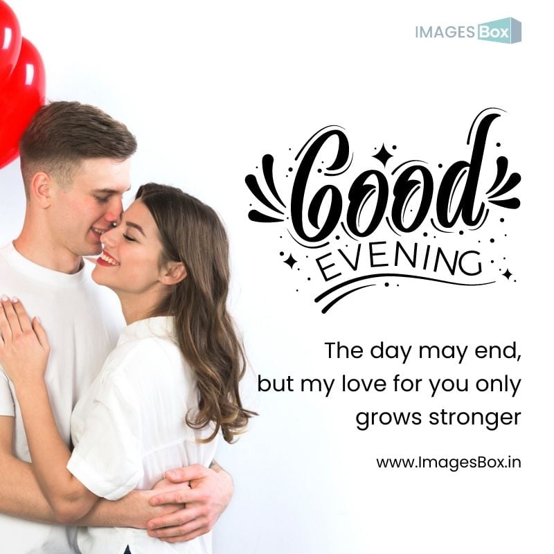 Couple with red heart balloons hugging-good evening couple images