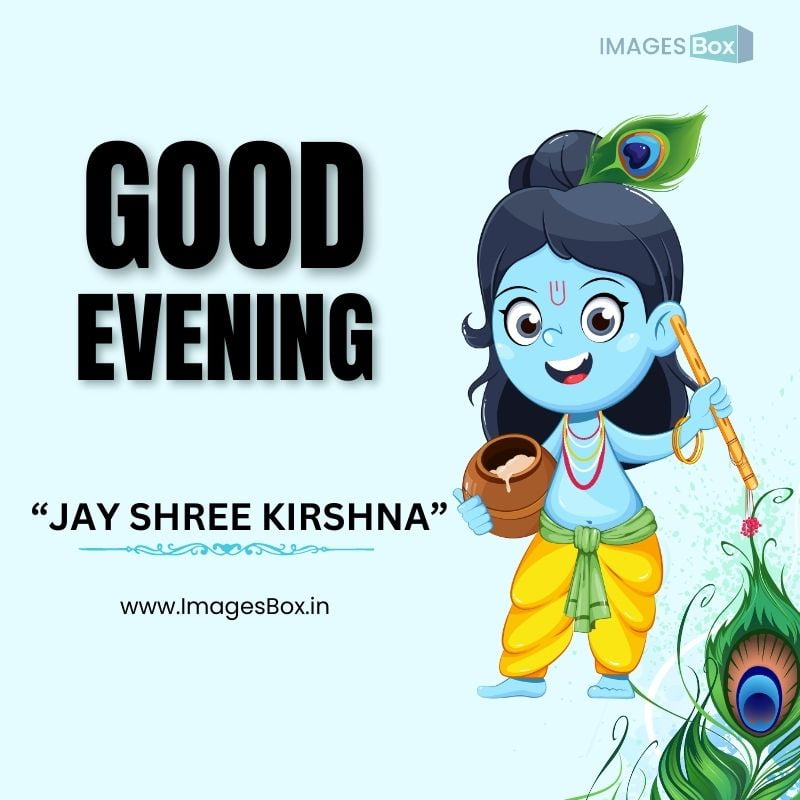 Kirshna play with background skyblue-good evening krishna images