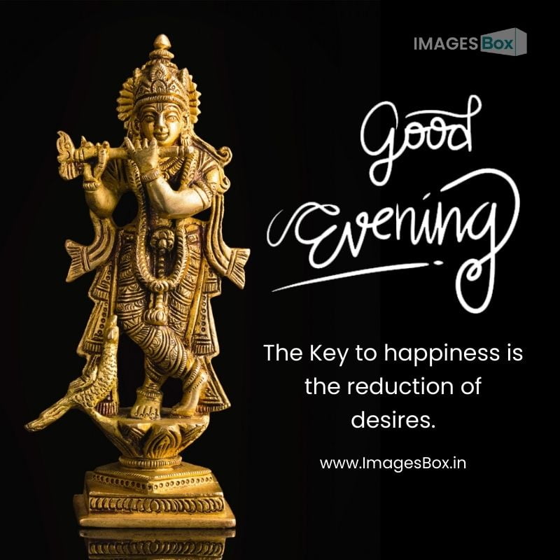 krishna statue golden with quotes-good evening krishna images