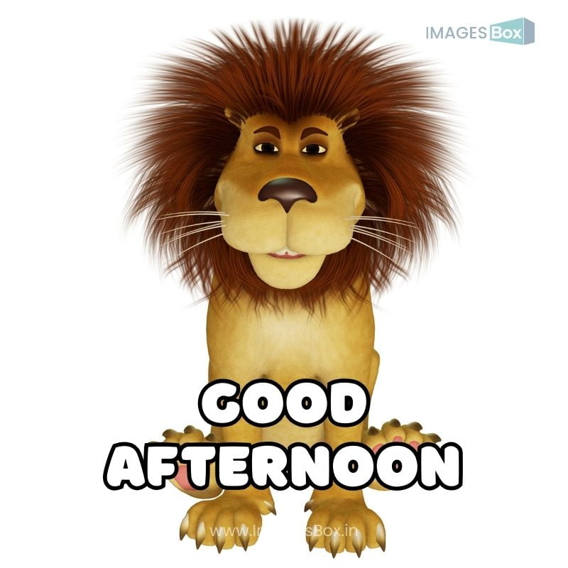 3d cartoon lion-animated good afternoon images