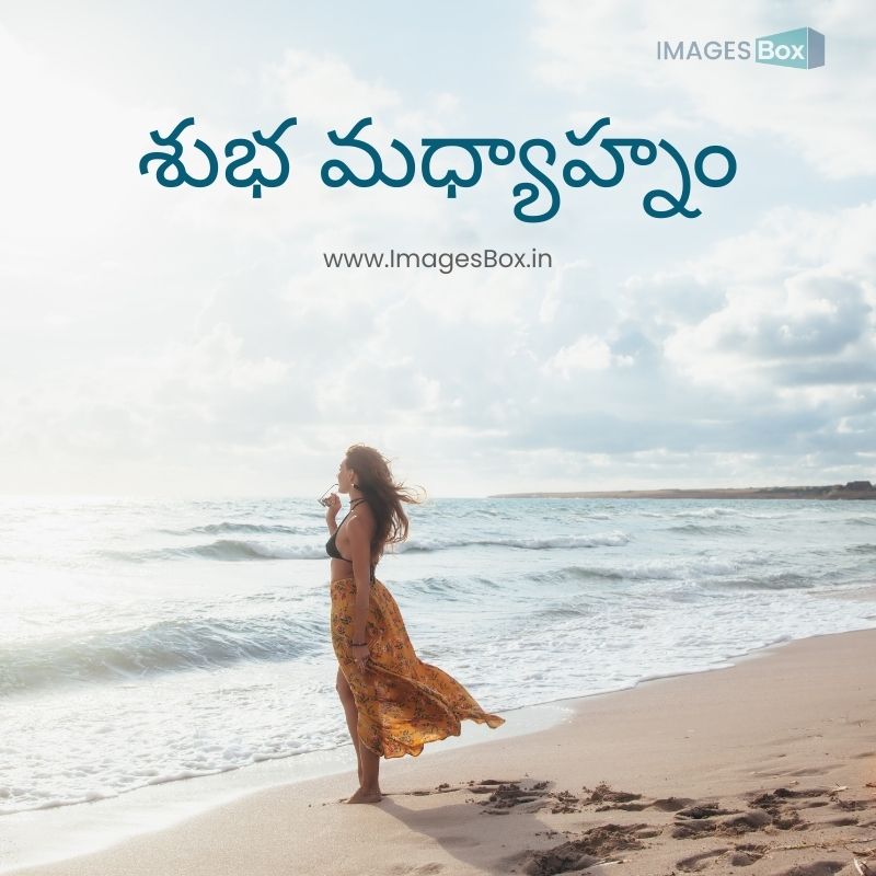Boho Girl Walking on the Beach-Good Afternoon Images In Telugu