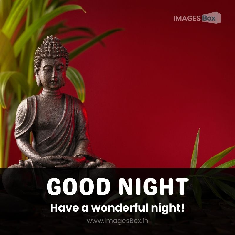 Buddha statue on a red background-good night god images