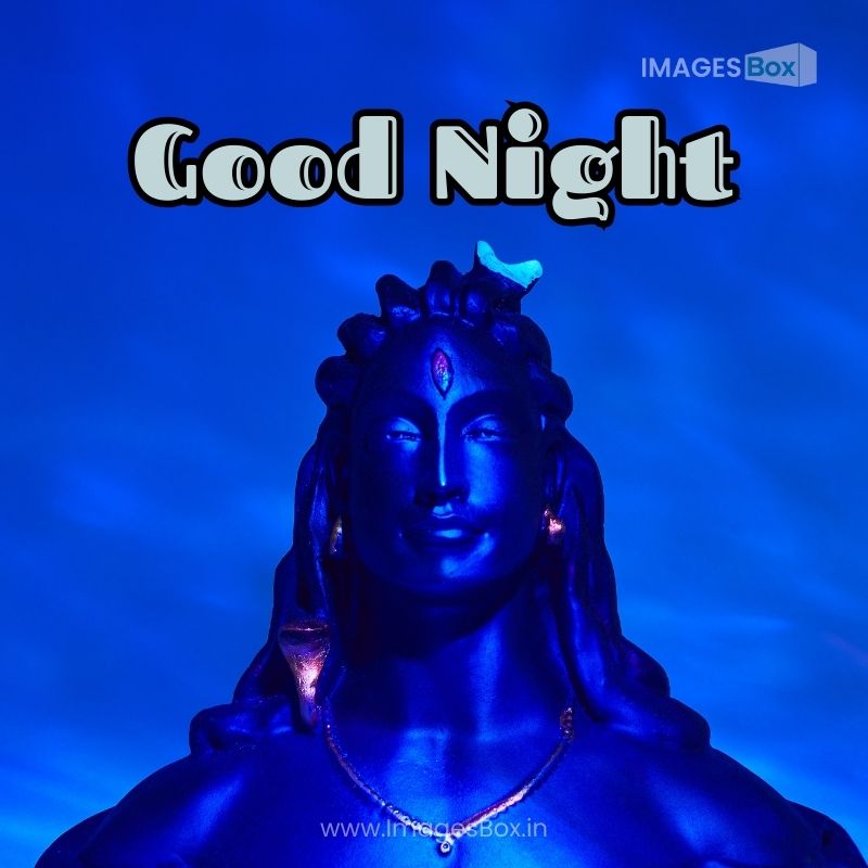 Maha Shivratri, Lord Shiva on Blue Background-good night god images