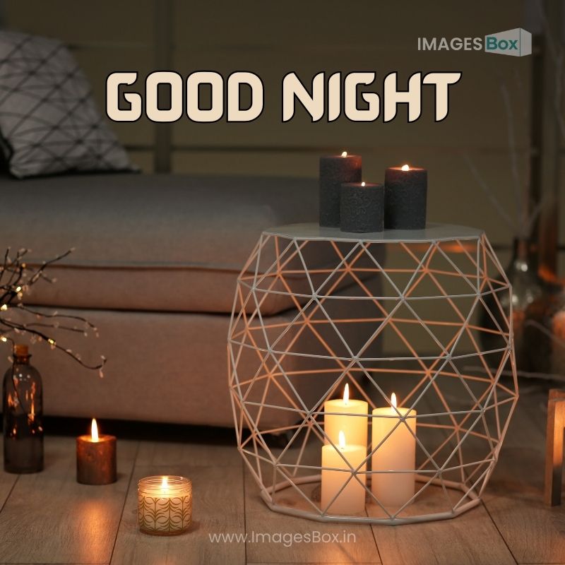 Romantic night fantasy with full moon-good night candle images