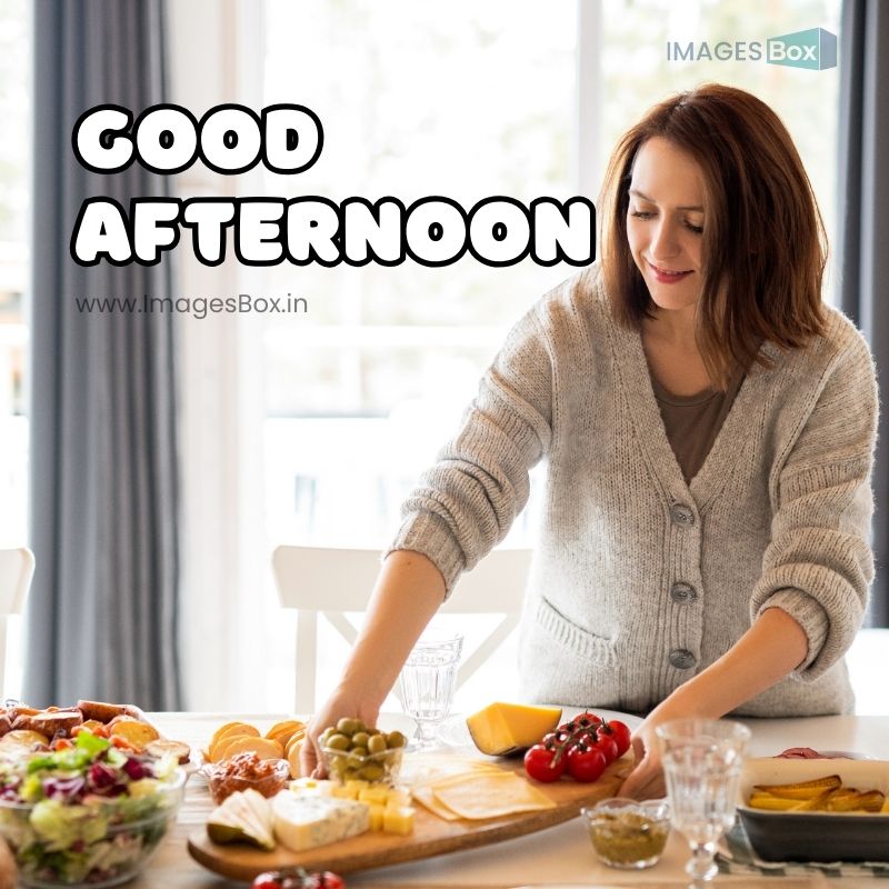 Woman Preparing Food-good afternoon images with lunch