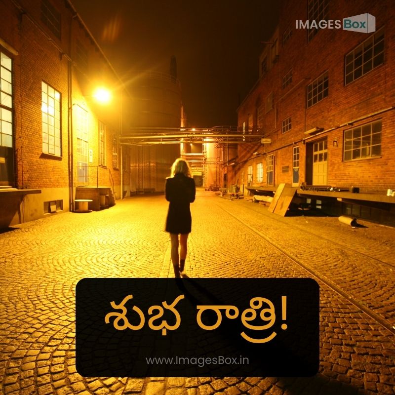Back View of a Woman Walking on Street at Night-good night images in telugu