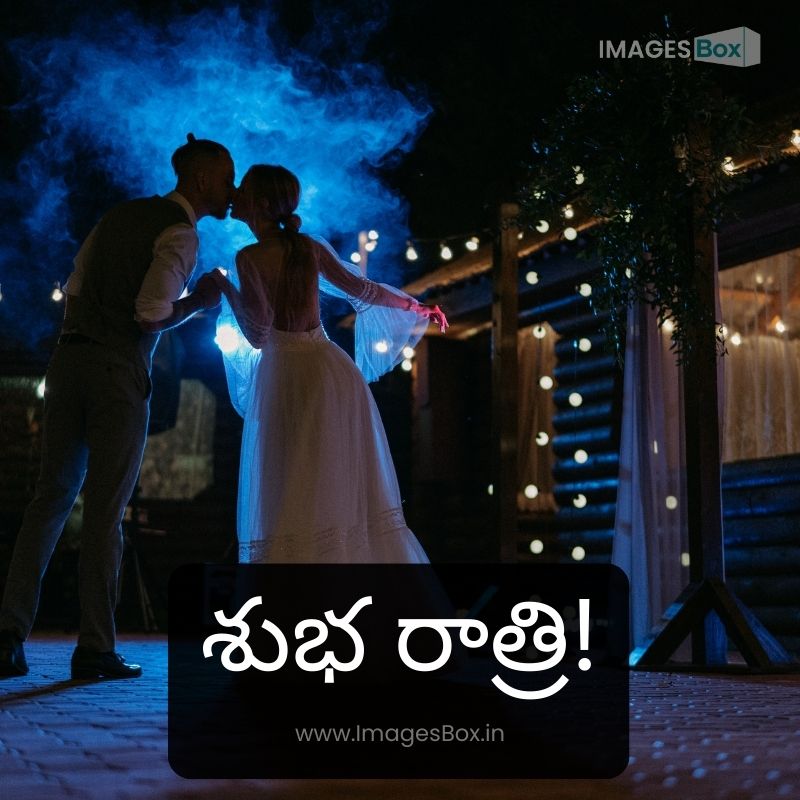 Bride and Groom Kissing at Night-good night images telugu love