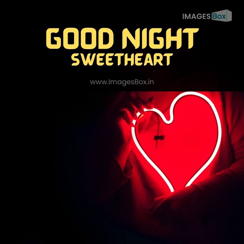 Heart-shaped Red Neon Signage-good night sweetheart images