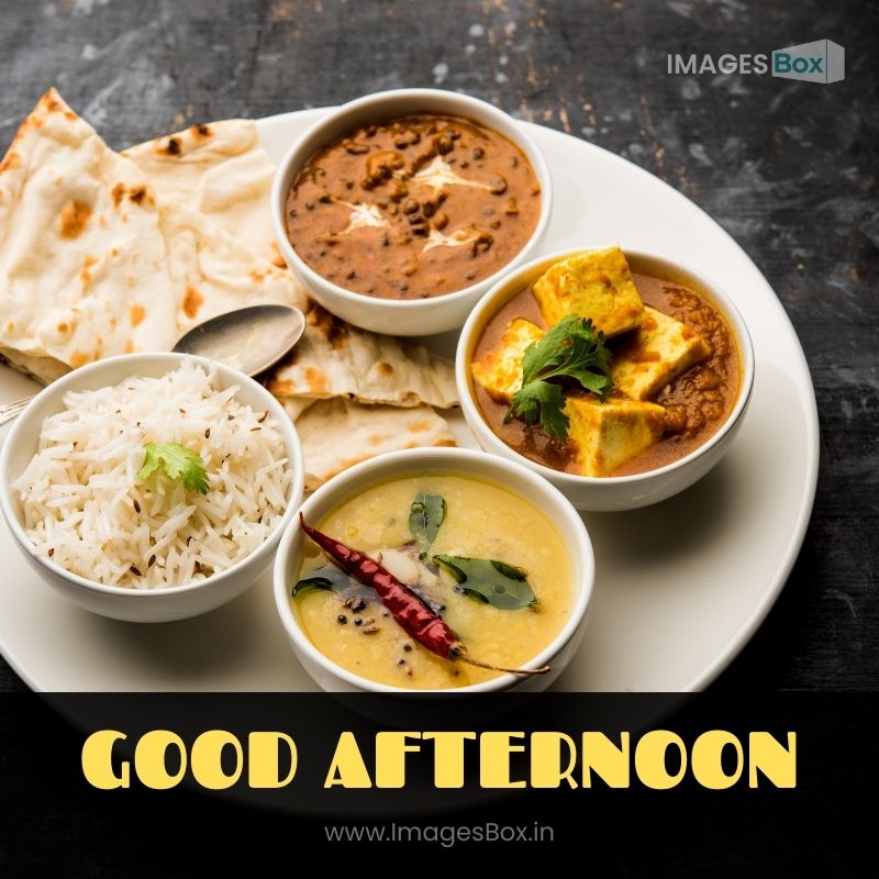 North Indian food platter or thali Good Afternoon Image