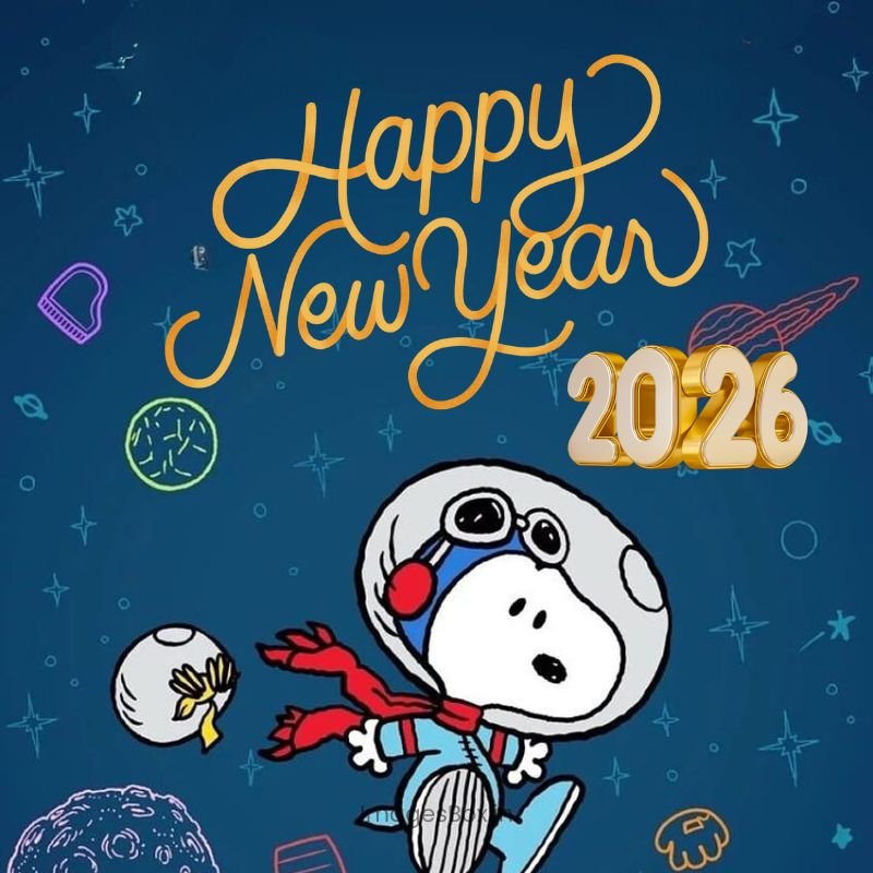 2026 desktop snoopy astronaut-Snoopy New Year
