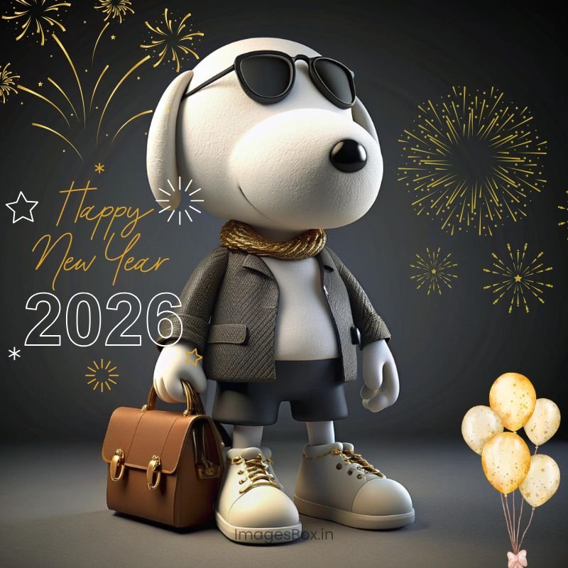 2026 snnooy with money bag imagesbox -Snoopy New Year